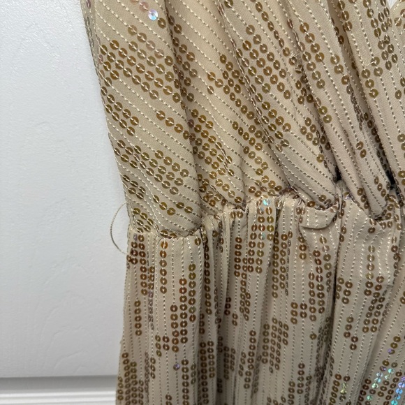 Express Sequin Detailed Dress Sleeveless with Crossover V Neck Size Large GUC - Picture 3 of 6